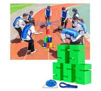 MYXJX Jeux de Team Building pour Le Travail, Jeux de Construction Blocs IEOWY, activités Plein air en Groupe, Jeux compétition Amusants, d'une Communication Amicale(Green,5PCS)