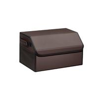MYXJX organiseur de coffre de voiture, Organiseur de coffre en cuir, grande capacité, pliable, for voiture, SUV, Jeep, berline, maison, camping(Brown)