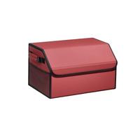 MYXJX organiseur de coffre de voiture, Organiseur de coffre en cuir, grande capacité, pliable, for voiture, SUV, Jeep, berline, maison, camping(Red)