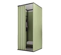 MYXJX vestiaire Portable, Cabine d'essayage carrée Mobile en métal, avec Rideau d'ombrage, vestiaire, Magasin de vêtements temporaire, Dressing(Grey,85x85x200cm)