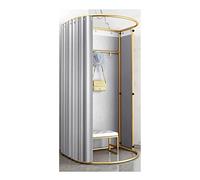 MYXJX vestiaire Portable, Cabine d'essayage Magasin de vêtements, vestiaire autoportant avec Cadre en métal, Coin de Dressing de Bureau approprié(F)