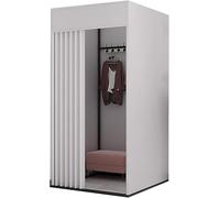 MYXJX vestiaire Portable, Magasin de vêtements for Cabine d'essayage Mobile, Cabine d'essayage avec Rideau Pare-Soleil, Dressing Mobile, Piste d'activité, présentoir au Sol