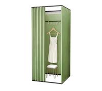 MYXJX vestiaire Portable, Vestiaire carré en métal avec Rideau d'ombrage, vestiaire Mobile, Magasin de vêtements temporaire, Dressing Simple et détaché(C,100x100x200cm)