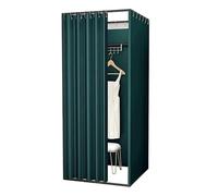 MYXJX vestiaire Portable, Vestiaire carré en métal avec Rideau d'ombrage, vestiaire Mobile, Magasin de vêtements temporaire, Dressing Simple et détaché(E,85x85x200cm)