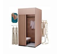 MYXJX vestiaire Portable, Vestiaire carré Mobile, vestiaire, Magasin de vêtements, Cabine d'essayage, séparateur de vestiaire Comprenant Abat-Jour, Rail et Crochet(A,100x100x200cm)