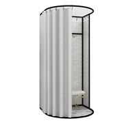MYXJX vestiaire Portable, Vestiaire Portable à Cadre métallique, vestiaire avec Grand Espace, Tente privée, vestiaire, Magasin de vêtements, Salle d'essayage(Silver,80x85x200cm)