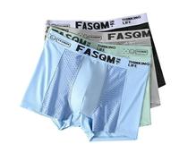 Myxon Calecon Homme 4pcs Mesh Ice Silk Boxer Shorts Men's Underwear Underpants Breathable Slim Panties Bamboo Lingerie Plus Taille L-6xl-4pc-b-6xl (95-105 Kg)