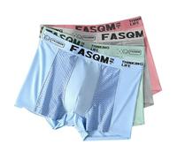 Myxon Calecon Homme 4pcs Mesh Ice Silk Boxer Shorts Men's Underwear Underpants Breathable Slim Panties Bamboo Lingerie Plus Taille L-6xl-4pc-c-xxxl (70-80kg)