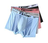 Myxon Calecon Homme 4pcs Mesh Ice Silk Boxer Shorts Men's Underwear Underpants Breathable Slim Panties Bamboo Lingerie Plus Taille L-6xl-4pc-a-6xl (95-105 Kg)