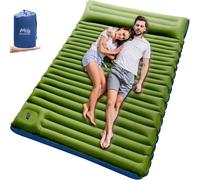 Myxslop Matelas isolant double ultra léger, Matelas d'appoint de camping, Matelas gonflable, Petite taille une fois replié avec pompe à pied pour l'extérieur