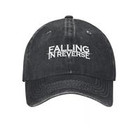 MYYCYCV Casquette de Baseball Vintage Falling in Reverse Logo Casquettes de Baseball pour Les Hommes Femmes en détresse Lavé Snapback Cap Bande Musique Drôle en Plein Air Chapeaux D’été Cadeaux