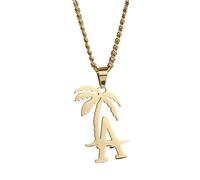 MYYCYCV Collier pendentif Hipster, hip hop, vent rap de la côte ouest, collier palmier de Los Angeles, pendentif cocotier, chaîne cubaine Cadeaux