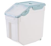 MYYINGELE Boite à Riz 10/15/25KG Boîtes à Céréales Scellé Antipoussière Multifonctionnel Boîte de Stockage pour Riz, Céréales, Collations, avec Tasse à Mesurer, Blue, 25KG