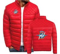 MYYLY Doudoune pour Homme pour MV Agusta Print Hiver Veste légère Puffer Rembourré Vêtements d'extérieur Épais Chaud Bomber Veste Coupe-Vent Manches Longues Zippé Complet,B-XL