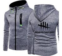 MYYLY Pulls à Capuche pour Hommes pour Dead Daylight Zipper Cordon Imprimé Pull léger à Manches Longues Sweat Casual Sports Vestes Survêtement,D-XL