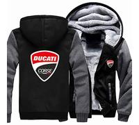 MYYLY Sweat à Capuche en Polaire à Fermeture éclair pour Hommes pour Duca-TI Print Winter Patchwork Sweats à Capuche à Manches Longues Pulls à Fermeture éclair Veste à Capuche,D-M