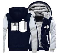 MYYLY Sweat-Shirt pour Homme Doctor Who Sweat à Capuche pour Homme avec Polaire Pull à Capuche Classique en Coton avec Fermeture éclair complète,Veste d'hiver Chaude Pull à Capuche,B-M