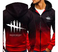 MYYLY Sweat-Shirts pour Hommes pour Dead Daylight Pullover Sweat à Capuche pour garçons Veste zippée Tops Pulls à Capuche pour Adolescents Survêtement Fantaisie Printemps Manches,Red-Adults/L