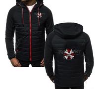 MYYLY Sweats à Capuche décontractés pour Hommes pour Vestes à Fermeture éclair complètes Resident Evil Survêtements Chauds d'extérieur Sweat-Shirt à Capuche épais et léger en Patchwork,F-M