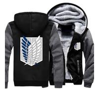 MYYLY Sweats à Capuche décontractés pour Hommes pour Vestes en Polaire à Fermeture éclair Attack Titan Tops Sweatshirts à Capuche épais et Chauds d'hiver pour Hommes Cardigan,A-XL
