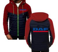 MYYLY Sweats à Capuche en Duvet pour Hommes de Sport pour DAF Sweat-Shirts à Capuche en Patchwork à Fermeture éclair complète Vestes à Capuche de Loisirs Manteaux de Mode décontractés,F-L