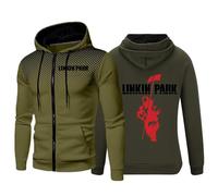 MYYLY Sweats à Capuche pour Hommes 2024 pour Linkin Park Sweat à Capuche à Manches Longues Pull à Capuche décontracté avec Cordon de Serrage Haut pour Linkin Park Veste zippée Sweat,J-S