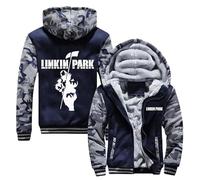 MYYLY Sweats à Capuche pour Hommes pour Linkin Park Sweatshirts décontractés à Fermeture éclair complète Hommes Sweats à Capuche Unis Manteau Printemps Automne Vêtements de Sport,E-L