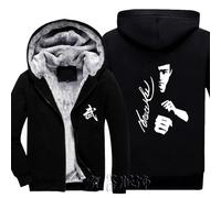 MYYLY Veste à Capuche pour Homme pour Bruce Lee Pull à Capuche Imprimé Décontracté Zip Chaud Sweat-Shirt Ado Couture Manches Longues Manteau Printemps Automne Poches,A-XL