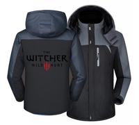 MYYLY Veste Polaire imperméable pour Homme 2024, Sweat à Capuche zippé imprimé Witcher, Hauts d'hiver Chauds et épais, Sweat-Shirts à Capuche légers, décontractés, à la Mode,C-XL