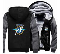 MYYLY Vestes d'hiver pour Hommes pour Mv Agusta Veste Polaire à Capuche Coupe-Vent Soft Shell Manteaux à Capuche Thermiques d'extérieur Fermeture éclair complète Coupe, B-L