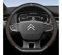 MYYULONG Couvre Volant de Voiture en Cuir Microfibre pour Citroen DS7 Crossback 2000-2024 2025, Housse de Volant Respirante Antiderapante Auto Interieur Accessoires,Orange-D Type