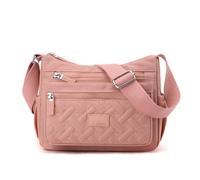 MYZCYBFC Sac à bandoulière, sac à bandoulière en nylon à fermeture éclair à plusieurs compartiments de grande capacité pouvant être porté en bandoulière (Pink)
