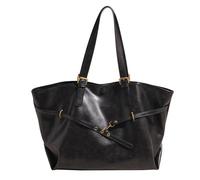 MYZCYBFC Sac à main rétro pour femme en PU, sac bandoulière simple, grande capacité, idéal pour les trajets quotidiens et le shopping. (Black)