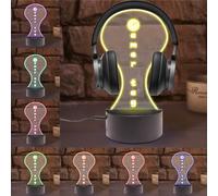 MYZQIFF Nom personnalisé Gametag logo, support de casque personnalisé avec lumière, support de casque personnalisé nightlight, nom du joueur LED néon logo, Noël - Saint Valentin Game