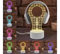 MYZQIFF Nom personnalisé Gametag logo, support de casque personnalisé avec lumière, support de casque personnalisé nightlight, nom du joueur LED néon logo, Noël - Saint Valentin Game