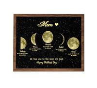 MYZQIFF Personnalisé fête des mères maman phase de lune murale décoration poster cadeau, personnaliser le jour où vous devenez maman image de phase de lune, cadeau de phase de lune