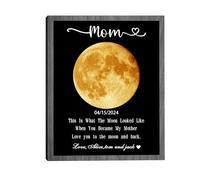 MYZQIFF Personnalisé fête des mères maman phase de lune murale décoration poster cadeau, personnaliser le jour où vous devenez maman image de phase de lune, cadeau de phase de lune