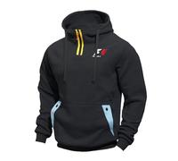 Myzter Pull Hoodies Pullover Sweatshirt F.1, de Manches Longues Poche Kangourou, Pull à Capuche en Coton Polaire, Top(Black,L)