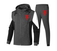 Myzter Sweatshirt à Capuche Homme FOR THE HOR-DE, Ensemble Jogging Poche Kangourou, Jogging Fitness Gym(Grey,L)