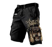 MYZTTZR Hommes Coupe Ample Été Short Viking 3D Imprimé Tatouage Personnalisé Rétro À la Mode Femmes Pantalon de Sport Médiéval,Web of wyrd,S