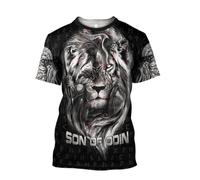 MYZTTZR Loup Fenrir T-Shirt, Mythologie Nordique Bandes Dessinées Harajuku Été Manches Courtes Impression 3D Viking Chemise,Sons of Odin,3XL