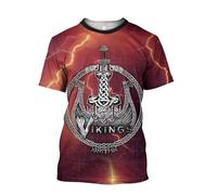 MYZTTZR Mythologie Nordique Été Manches Courtes Ultra-Mince Séchage Rapide Décontracté T-Shirt Sons of Odin Cadeau,Viking Ship,S