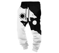 MYZTTZR Mythologie Nordique Pantalon Homme Viking 3D Imprimé Tatouage Odin Corbeau Crâne Rétro Personnalité Pantalon de Sport Femme,Fenrir,3XL
