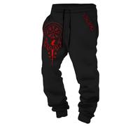 MYZTTZR Mythologie Nordique Pantalon Homme Viking 3D Imprimé Tatouage Odin Corbeau Crâne Rétro Personnalité Pantalon de Sport Femme,Odin Raven,5XL