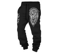 MYZTTZR Mythologie Nordique Pantalon Homme Viking 3D Imprimé Tatouage Odin Corbeau Crâne Rétro Personnalité Pantalon de Sport Femme,Odin God,XXL