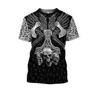 MYZTTZR Norse T-Shirt Été Ultra-Mince Séchage Rapide Manches Courtes Décontracté Mythe d'Odin Cadeau Viking,Until Valhalla,XXL