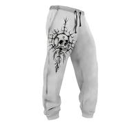 MYZTTZR Pantalon d'été pour Homme Coupe Ample Viking Mythologie Nordique Tatouage Casual Mode Tendance Valhalla Médiéval Cadeau,Mediaeval,M