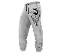 MYZTTZR Pantalon d'été pour Homme Coupe Ample Viking Mythologie Nordique Tatouage Casual Mode Tendance Valhalla Médiéval Cadeau,Fenrir Wolf,M