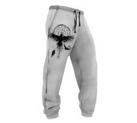 MYZTTZR Pantalon d'été pour Homme Coupe Ample Viking Mythologie Nordique Tatouage Casual Mode Tendance Valhalla Médiéval Cadeau,Odin Raven,4XL