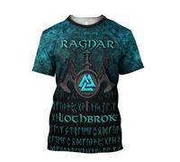 MYZTTZR T-Shirt d'été Valhalla S-5XL Hawaïen Manches Courtes Séchage Rapide Odin Myth Homme Cosplay Cadeau Nordique,Ragnar lodbrok,M